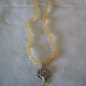 Handcrafted Seed Bead Necklace with Tree Charm